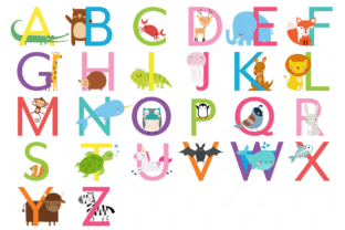 Animal Alphabet Clipart: Uppercase Letter Design Assets