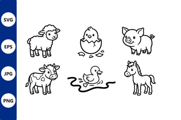 Charming Farm Animal Vector Art for Creative Projects