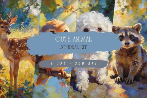 Cute Animal Journal Kit: A Charming Digital Paper Pack