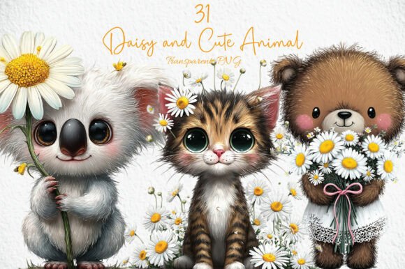 Daisy and Cute Animal Clipart PNG: A Designer's Toolkit