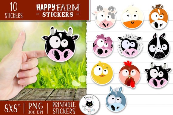 Funny Farm Animal Sticker Pack: A Bundle of Hand-Painted Charm