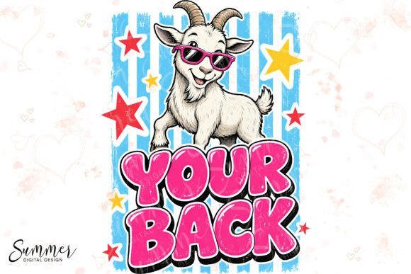 Goat Your Back Retro Funny Animal Pun: A Playful Design Asset