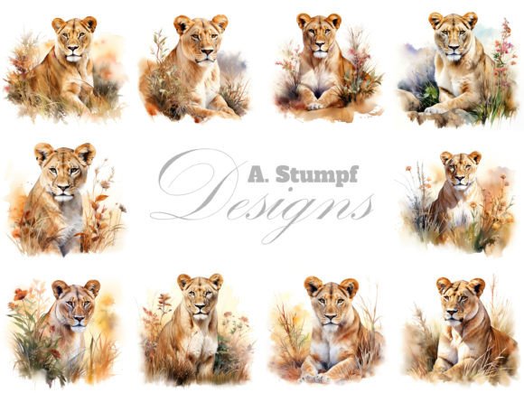 Lioness Watercolor Clipart Set: A Guide to Majestic Design