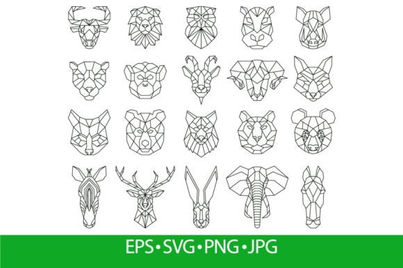 Polygonal Geometric Linear Animal Fox: A Modern Design Asset