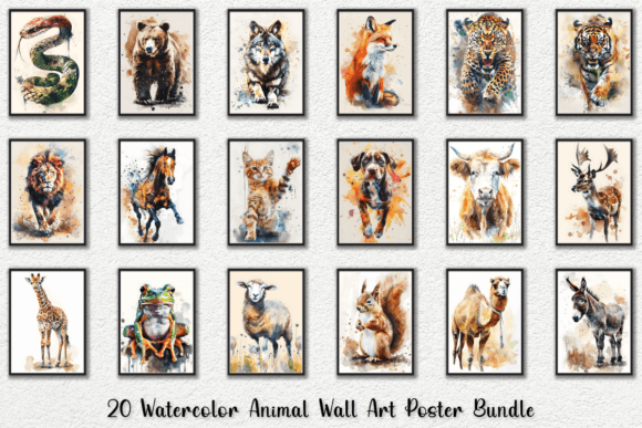 Transform Your Space: The Watercolor Animal Wall Art Poster Bundle