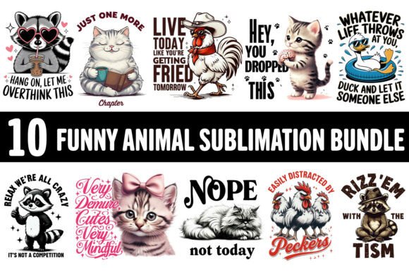 Unleash Personality: Funny Sassy Animal Quotes Sublimation Designs