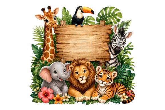 Unleash Your Wild Side with Safari Animal Sign Clipart PNG