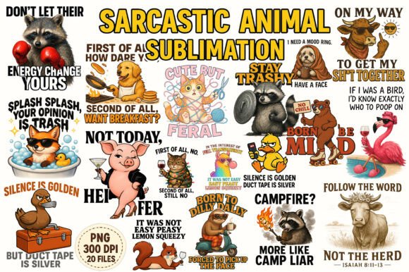 Unleashing Witty Chaos with Funny Sarcastic Animal Sublimation