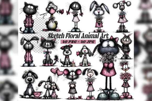 Whimsical Floral Animal Clipart: A Dreamy Design Toolkit