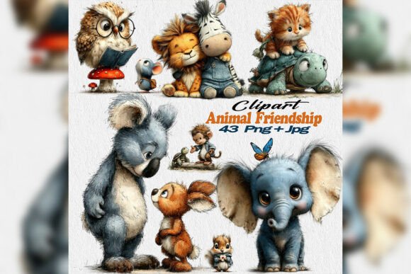 Whimsical Spring Animal Friends Clipart